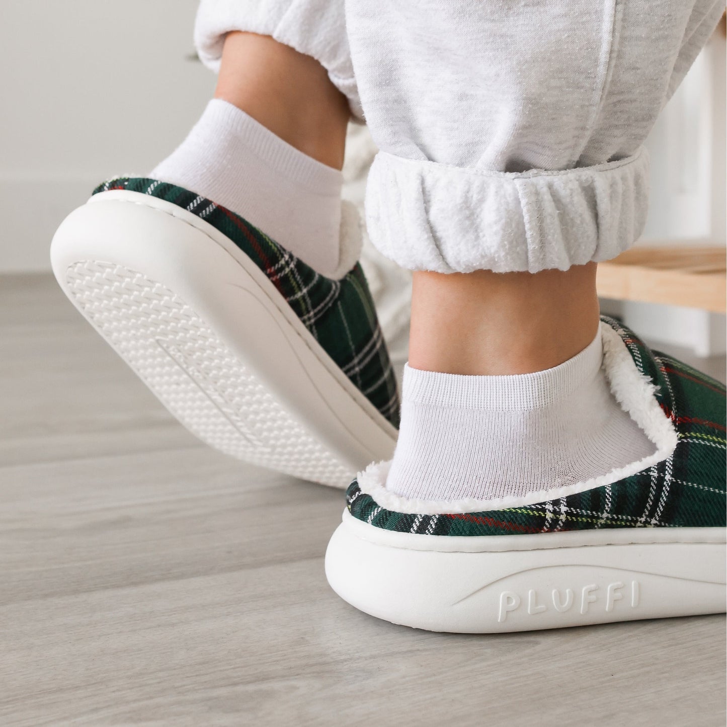 Chaussons Pluffi – Édition Plaid